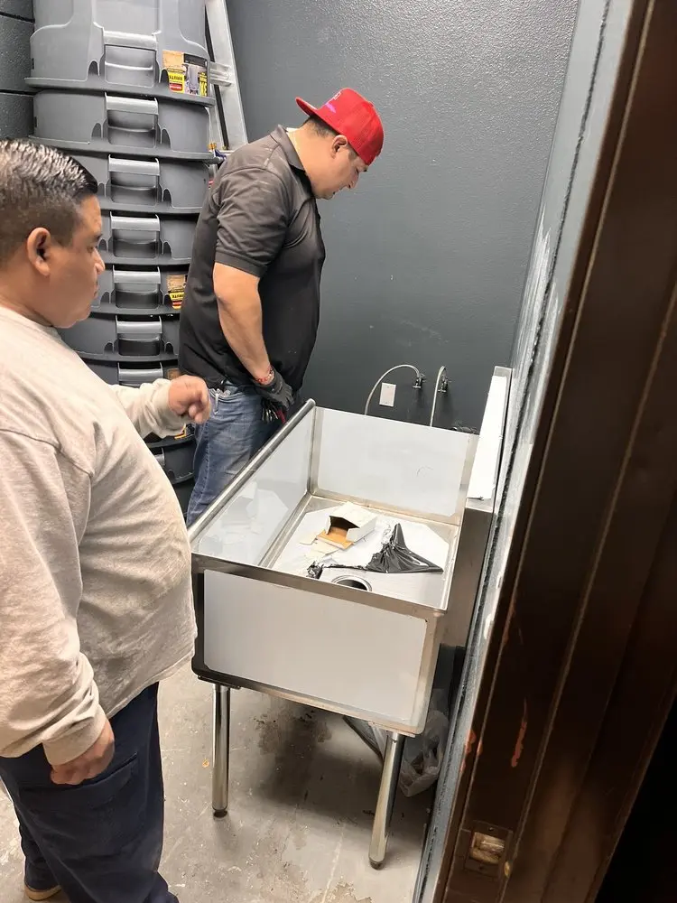 Commercial plumbing and sink installation in Weston
